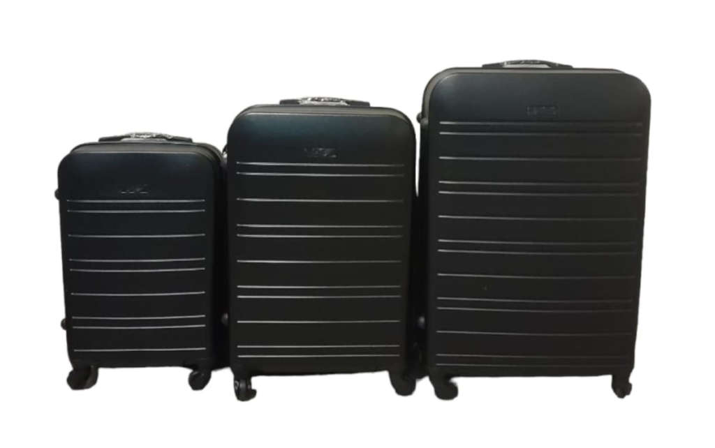 3 Piece Travel Luggage Set High Quality Hard Outer Shell - Dark Blue