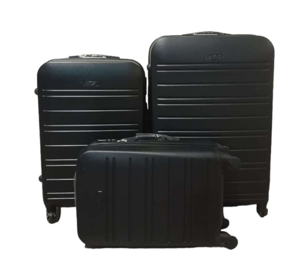 3 Piece Travel Luggage Set High Quality Hard Outer Shell - Dark Blue