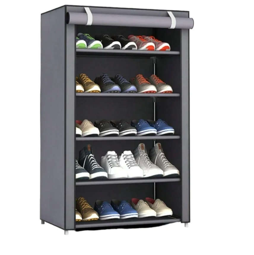 5 TIER Multilayer Simple Fabric Shoe Cabinet, Shoe Rack - New