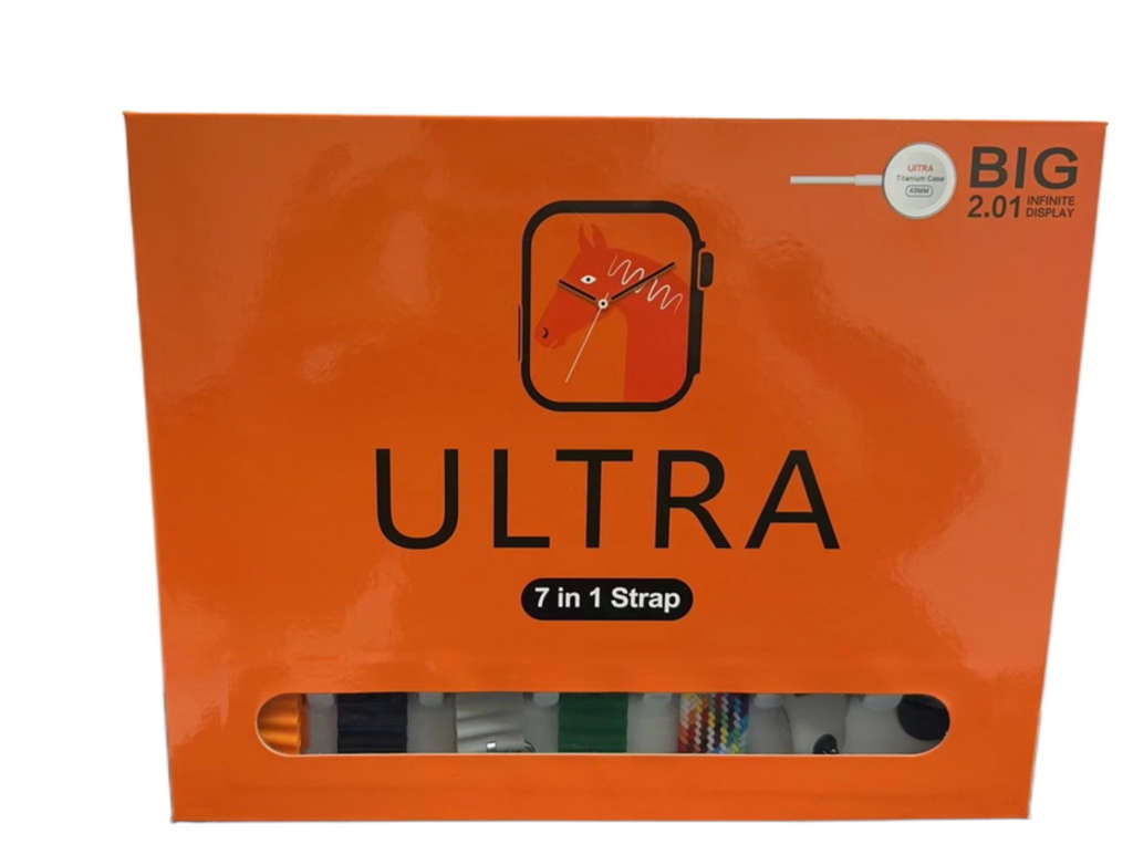 7 In 1 Strap Ultra Smartwatch Premium Box Packing 7 Straps With Watch and Case for Watch