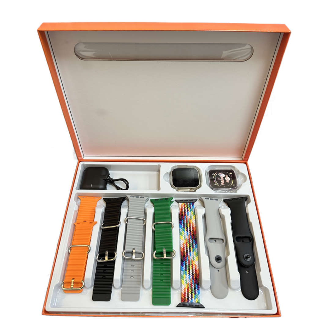 7 In 1 Strap Ultra Smartwatch Premium Box Packing 7 Straps With Watch and Case for Watch