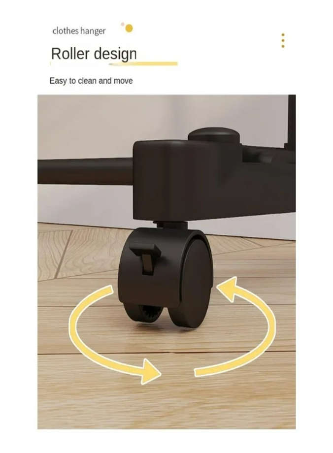 Multi-functional Standing Coat Hat Rack with Shoe Rack, Easy-to-Move Clothes Hanger with Wheels