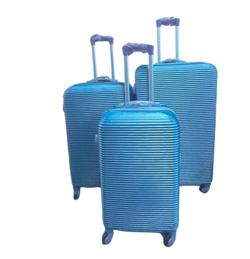 3 Piece Hard Outer Shell Travel Luggage Suitcase Set-  Slick Blue