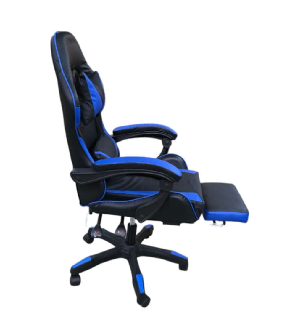 Rex M PU Leather Ergonomic Reclinable Gaming Chair with Adjustable Leg Rest - Blue - Display Unit