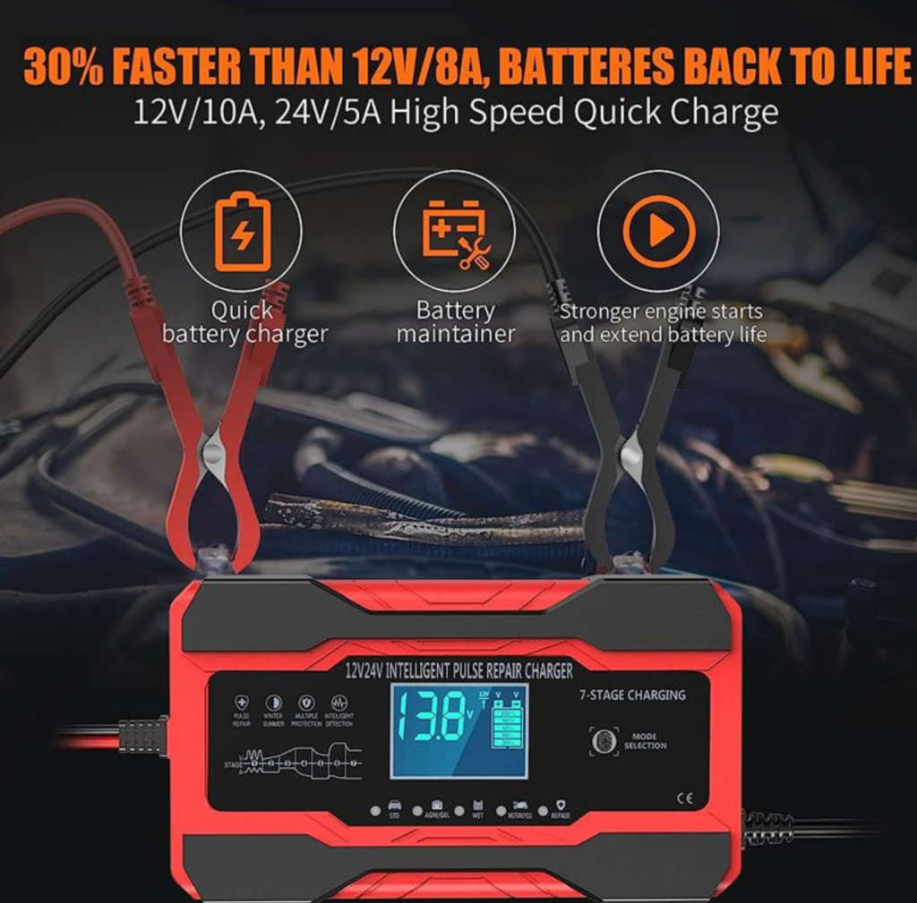 12V 10A-24V 5A Intelligent 7-Stage Pulse Repair Charger NG-22