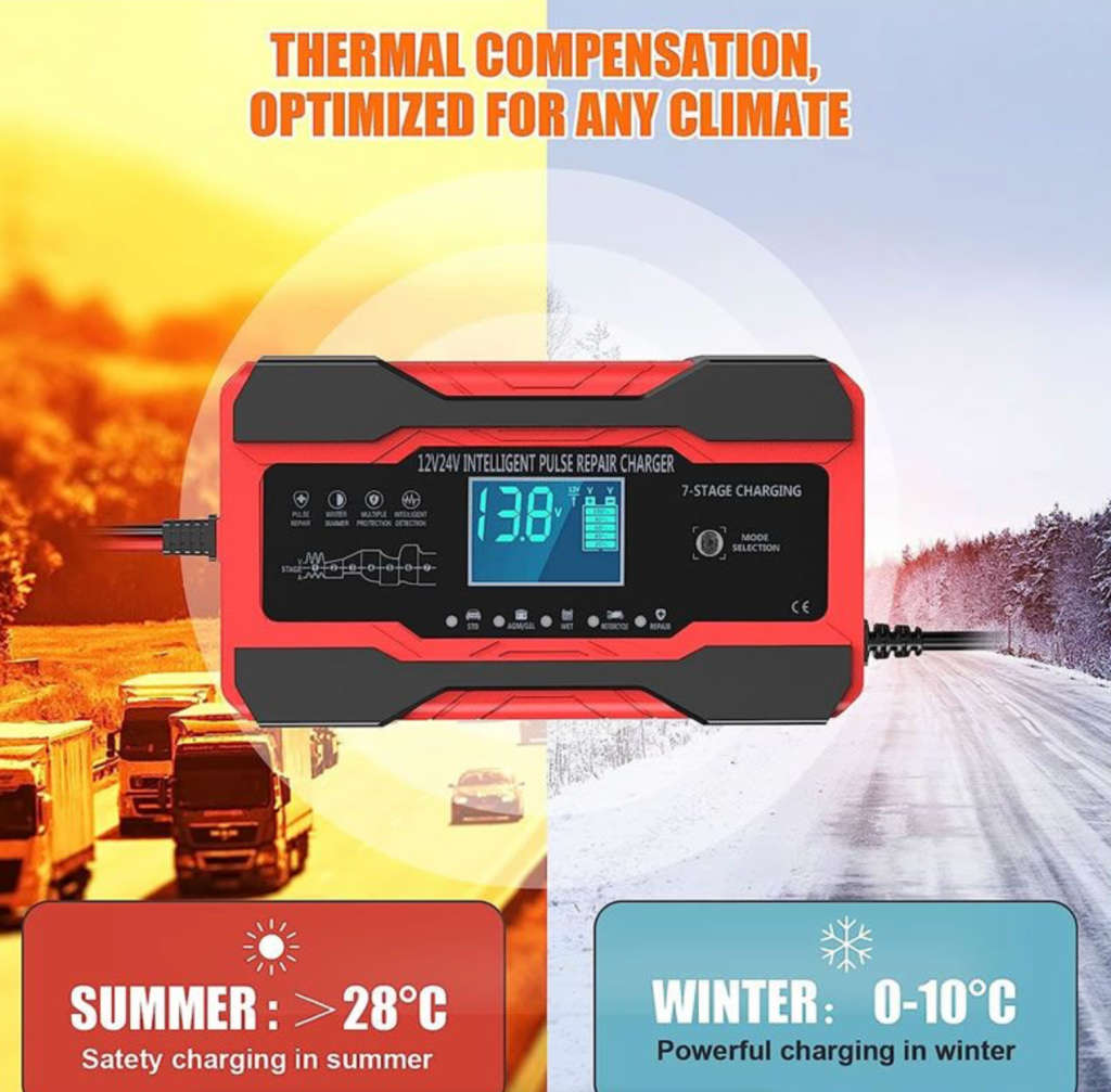 12V 10A-24V 5A Intelligent 7-Stage Pulse Repair Charger NG-22