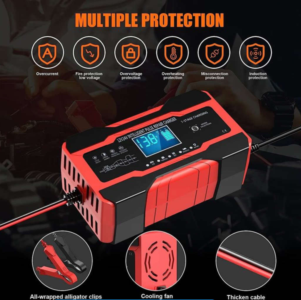 12V 10A-24V 5A Intelligent 7-Stage Pulse Repair Charger NG-22