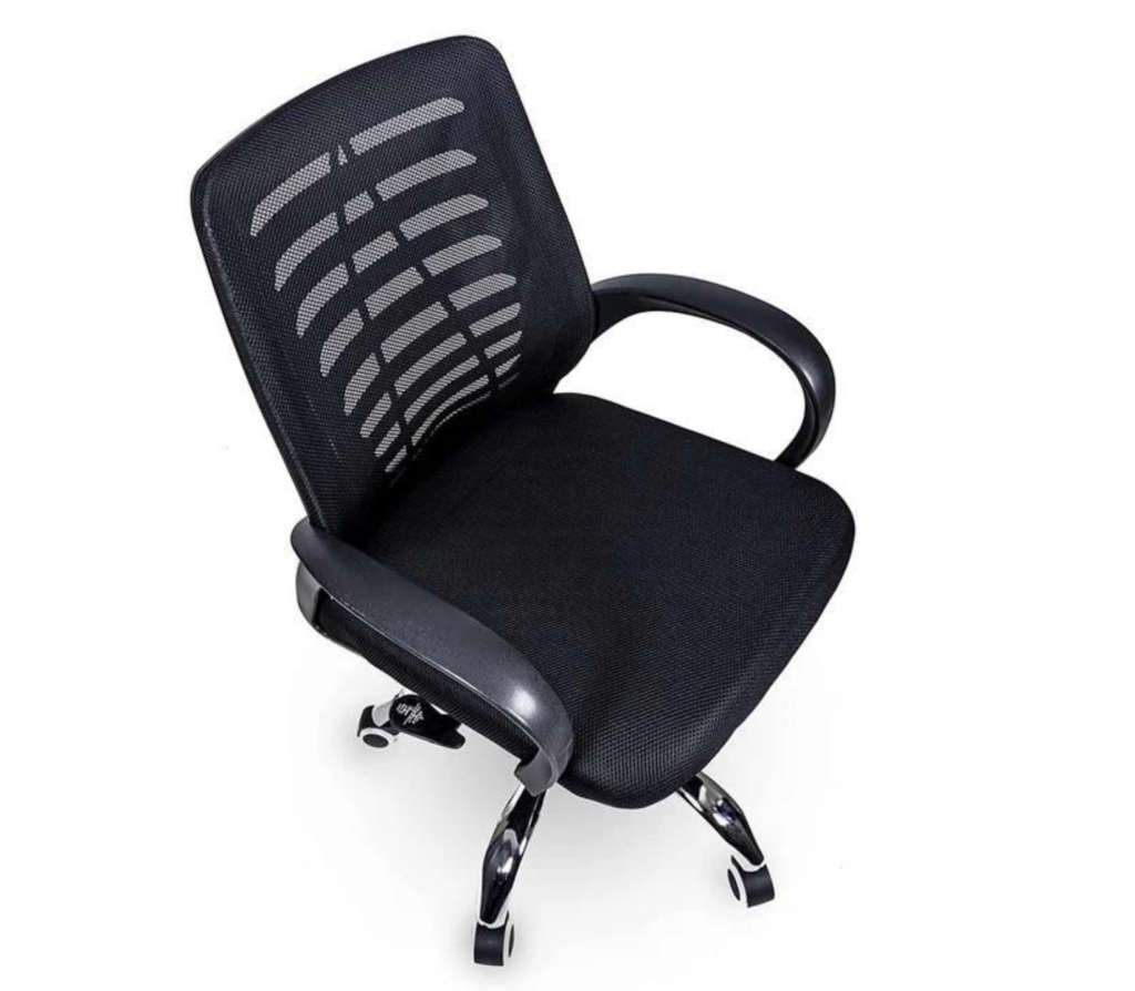 Ergonomic Mesh 360° Swivel Office Chair With Armrest - Black - DEMO DISPLAY UNIT