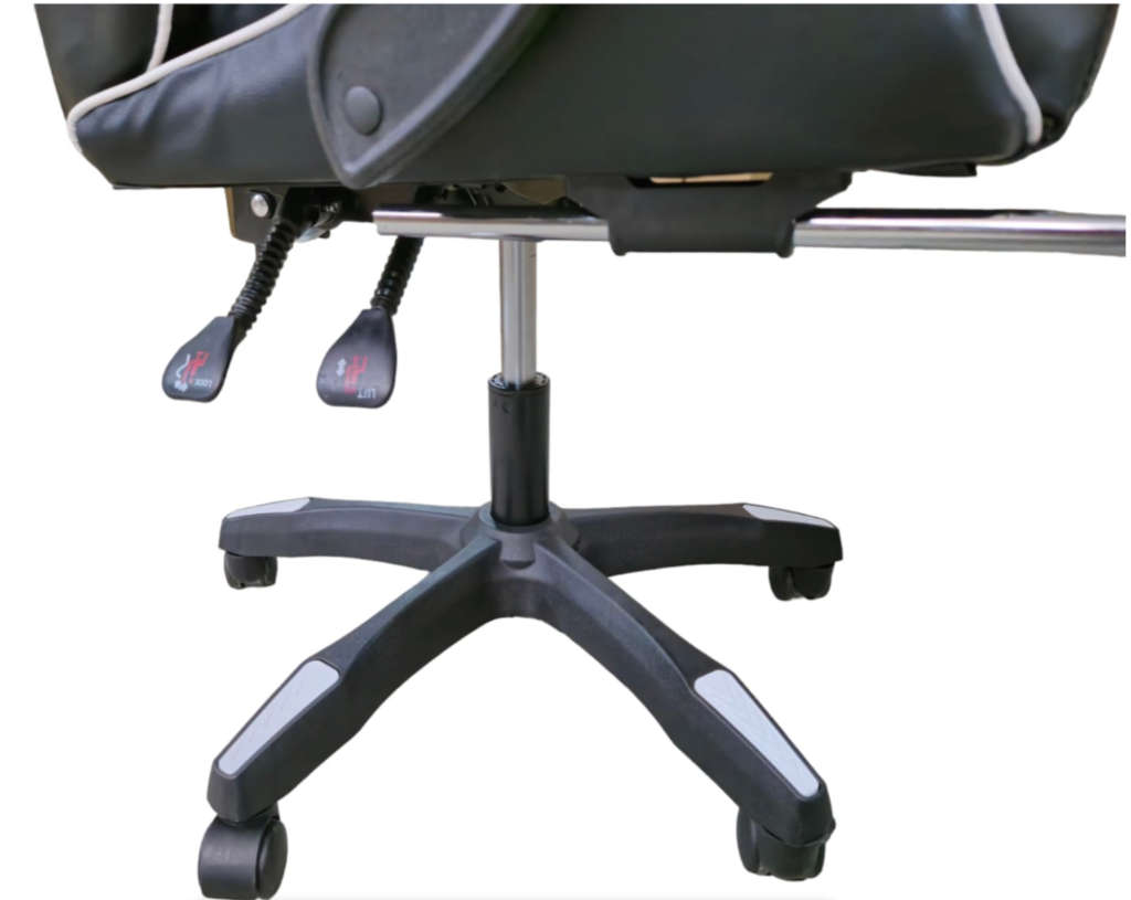 Rex M PU Leather Ergonomic Reclinable Gaming Chair with Adjustable Leg Rest - White- SEE DESCRIPTION