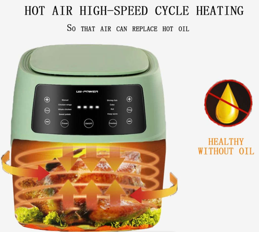 2400W Digital Electric 8L Air Fryer with Extra Large Capacity Black - SEE DESCRIPTION