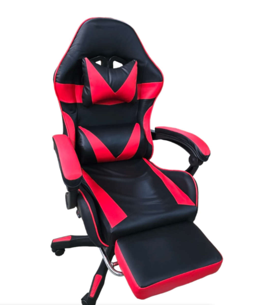 Rex M PU Leather Ergonomic Reclinable Gaming Chair with Adjustable Leg Rest - Red - SEE DESCRIPTION