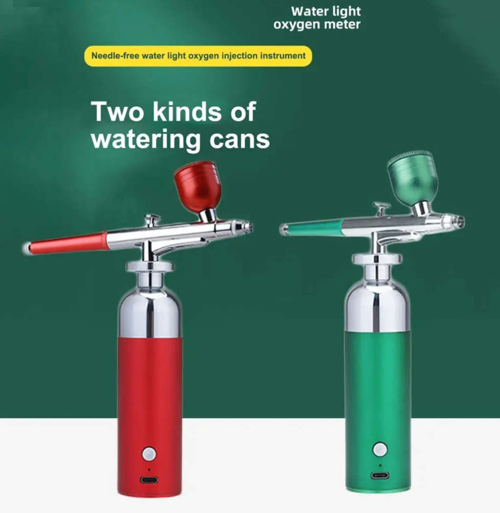 Rex M Portable Airbrush Compressor Kit, Ideal For Nails, Art, Cake & Makeup - Slick Red/Green