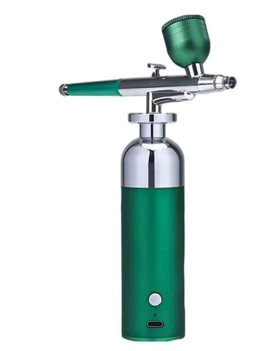 Rex M Portable Airbrush Compressor Kit, Ideal For Nails, Art, Cake & Makeup - Slick Red/Green