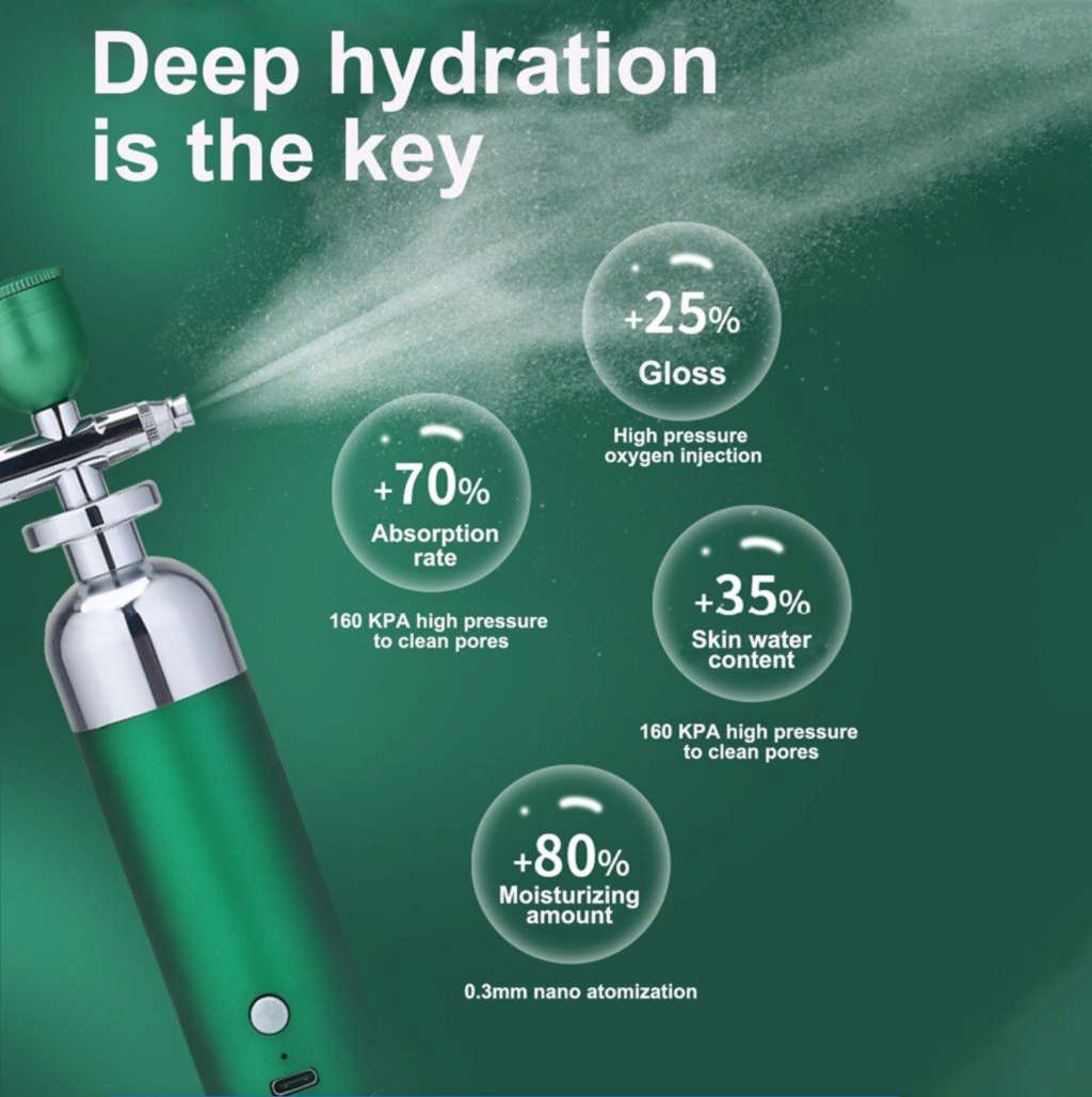 Rex M Portable Airbrush Compressor Kit, Ideal For Nails, Art, Cake & Makeup - Slick Red/Green