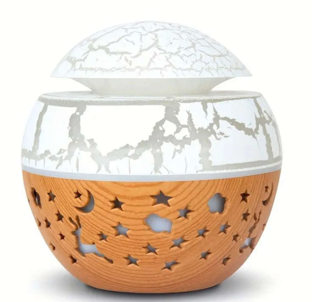 Daska Aroma Diffuser Air Humidifier With 7 Colour Changing LED Night Light - White/Brown