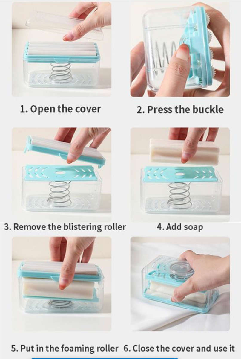 Soap Roller/Spreading Box Cleaning Storage Foaming Box - 2 in 1