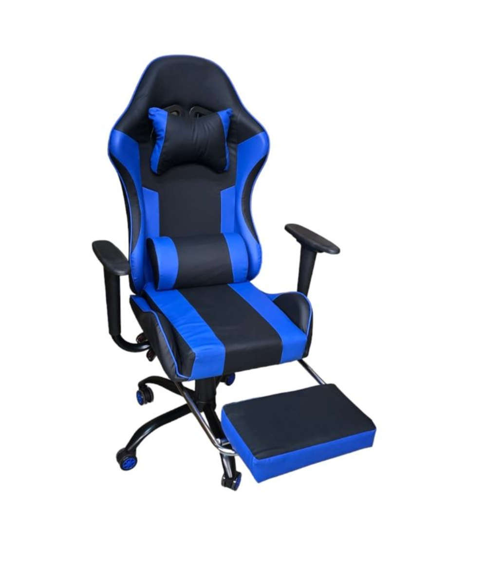 REX M Big Size High Back Reclinable Gaming Chair with Footrest and Arm Rest - Blue READ DESCRIPTION