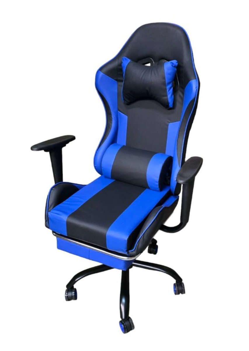REX M Big Size High Back Reclinable Gaming Chair with Footrest and Arm Rest - Blue READ DESCRIPTION