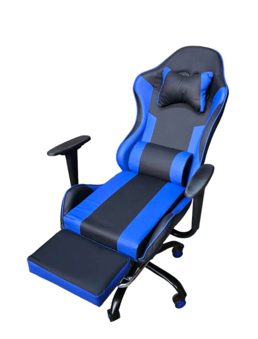 REX M Big Size High Back Reclinable Gaming Chair with Footrest and Arm Rest - Blue READ DESCRIPTION