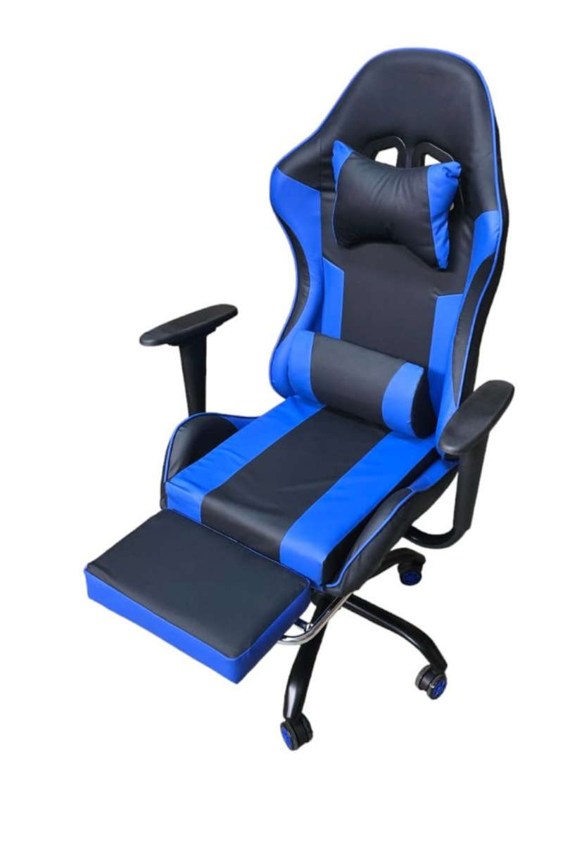 REX M Big Size High Back Reclinable Gaming Chair with Footrest and Arm Rest - Blue READ DESCRIPTION