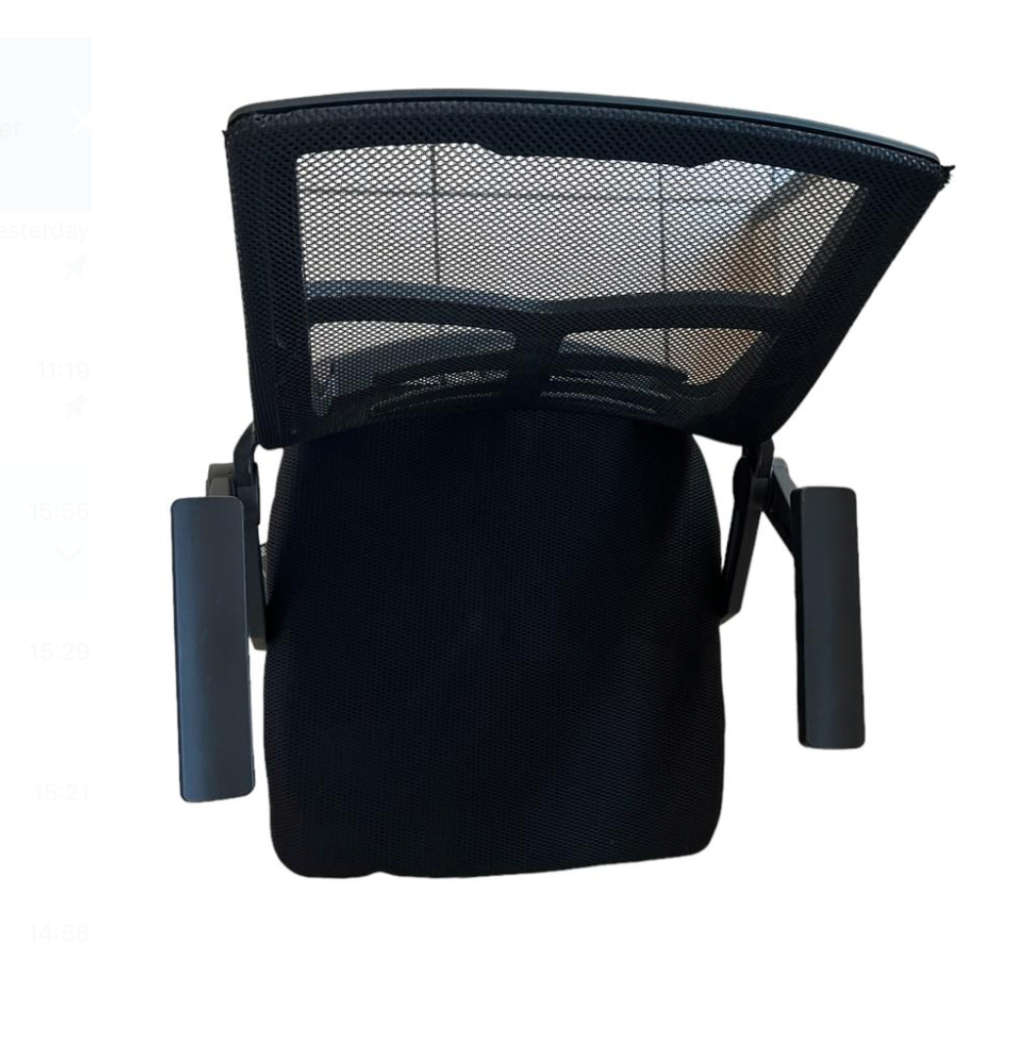 Typist Everyday Ergonomic Back Chair with Stainless Steel Base  - Black - New