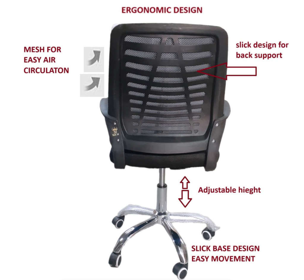 Ergonomic High Back Mesh Office Chair with Adjustable height desk Chair - Steel Base - NEW