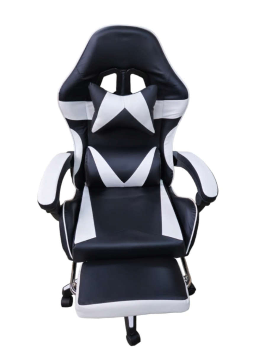 Rex M PU Leather Ergonomic Reclinable Gaming Chair with Adjustable Leg Rest - White Sealed