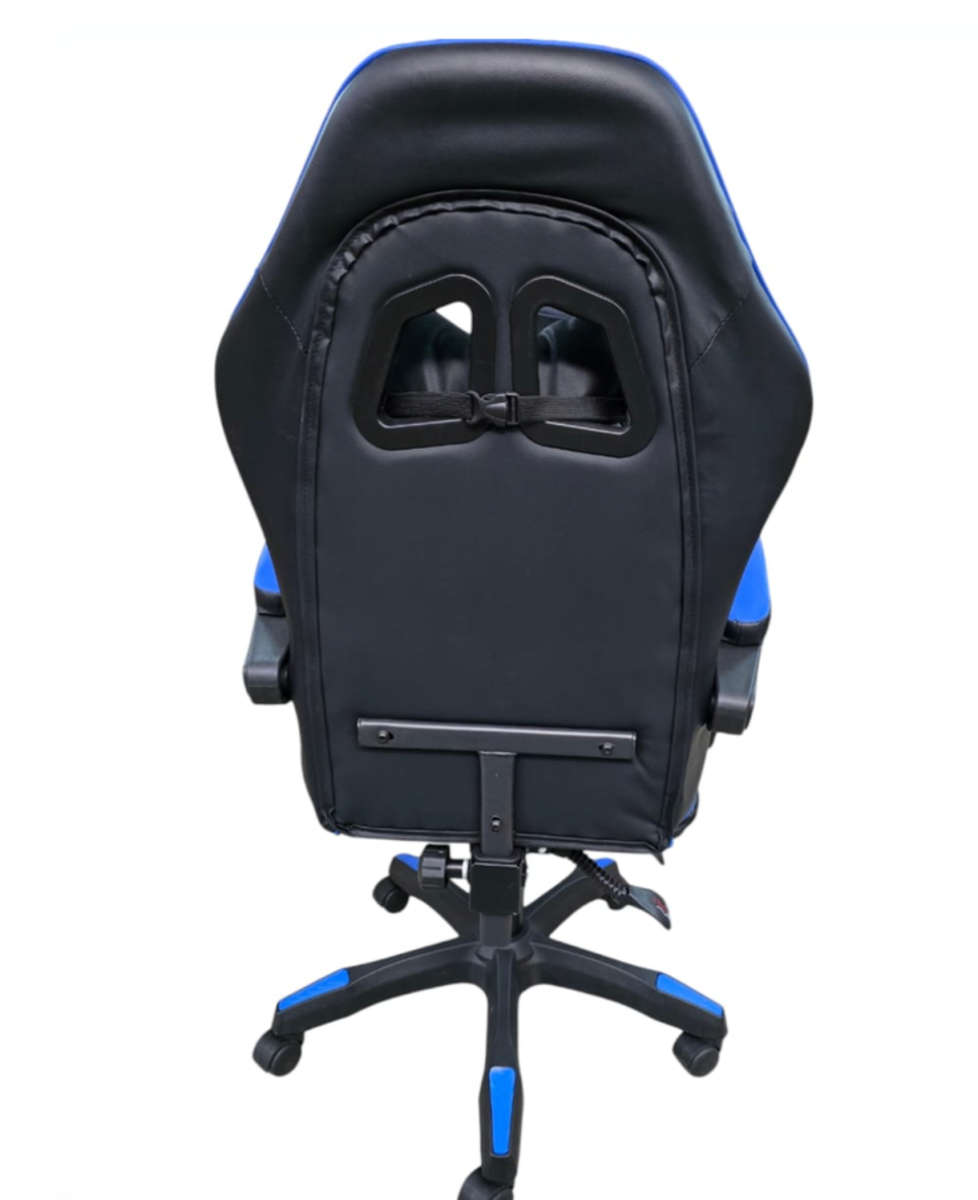 Rex M PU Leather Ergonomic Reclinable Gaming Chair with Adjustable Leg Rest - Blue Brand New