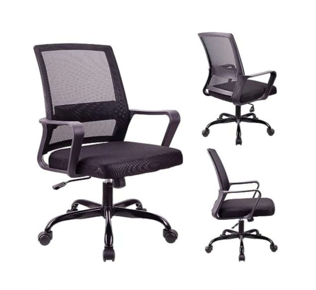 OSLO Adjustable Height Office Chair Ergonomic Mesh Swivel Steel base Extra Thick Cushion - NEW