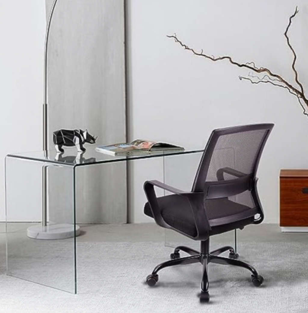 OSLO Adjustable Height Office Chair Ergonomic Mesh Swivel Steel base Extra Thick Cushion - NEW