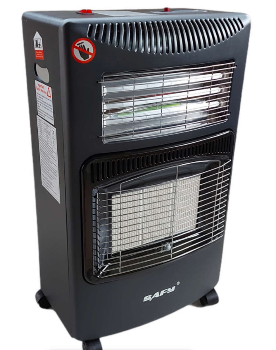 Safy Black 2 in 1 Portable Gas & Electric Heater - REFURBISHED