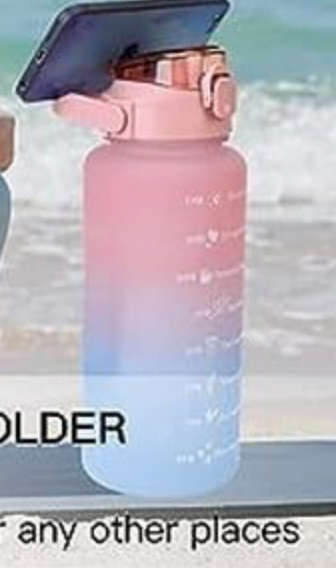 Leak Proof Motivational Water Bottle with Straw And Time Markers - 4-Piece