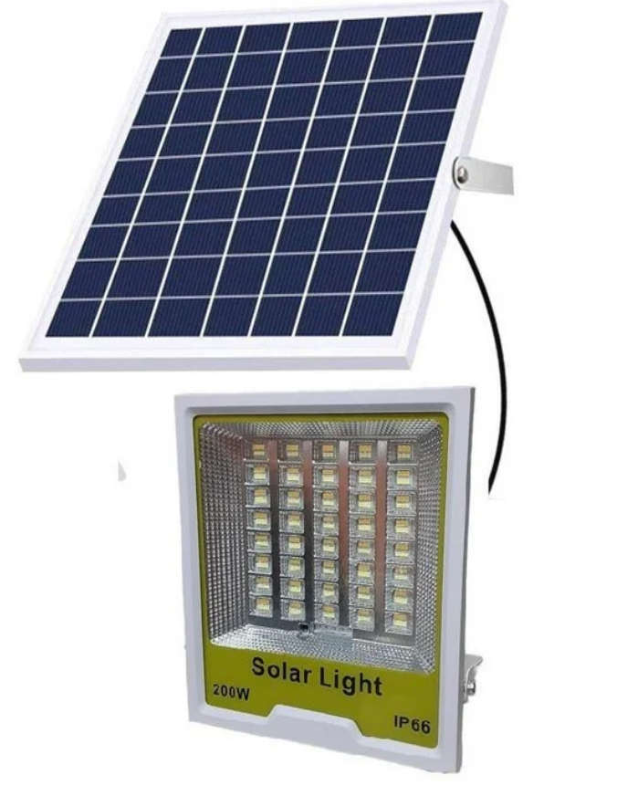 200W Remote Controlled Solar Flood Light,ULTRA High Lumen Flood Lights with Remote and Solar Panel
