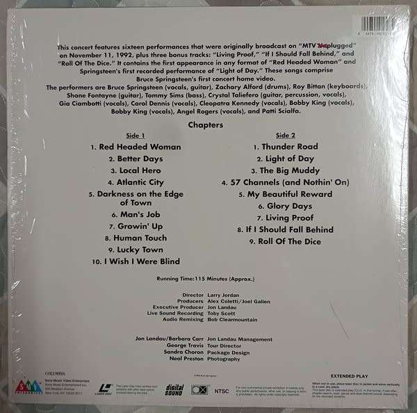 Bruce Springsteen - In Concert LASERDISC