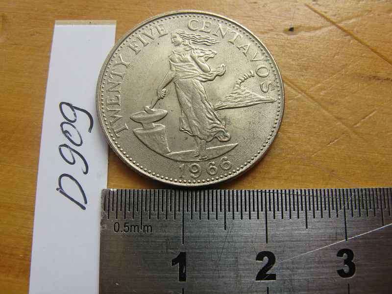 PHILIPPINES 1966 25 CENTAVOS.