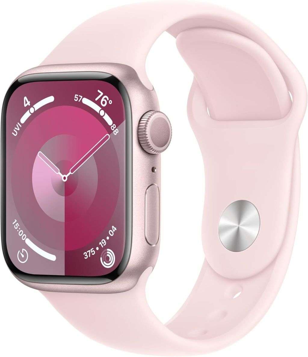 Apple Watch Series 9 41mm Aluminum Case with Pink Sport Band (GPS)