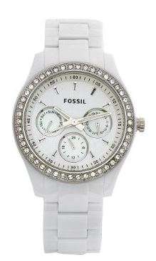 Fossil Women's ES1967 Stella Day/Date Display Quartz White Dial Watch