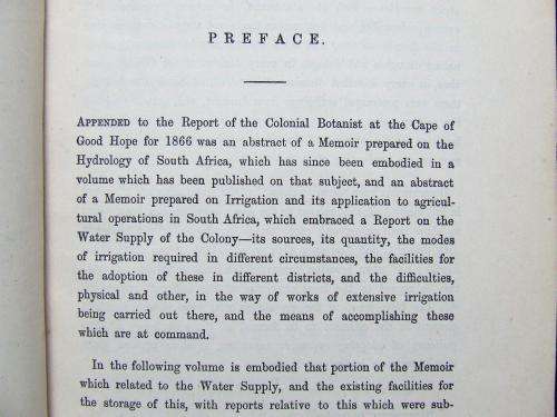 Water Supply of South Africa - 1877 - Very Informative Book