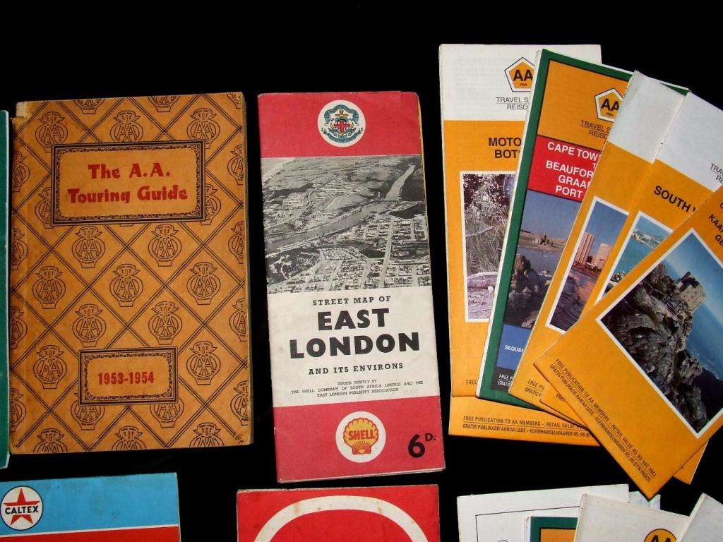 Vintage South african AA Road Maps and Paraphernalia