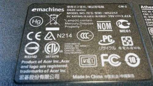 Acer laptop up for Grabs -  MODEL D620  - ****LOW LOW SHIPPING ****