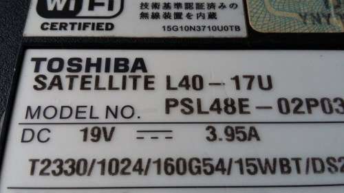 Toshiba laptop up for Grabs -  MODEL L40 - 17U  - ****LOW LOW SHIPPING ****