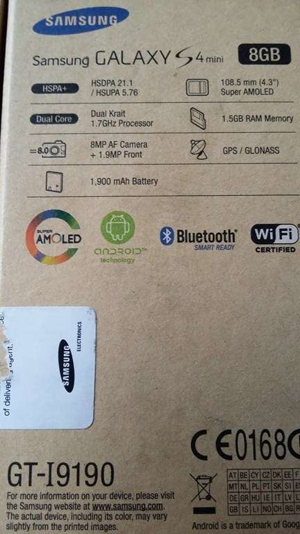 Samsung Galaxy S4 Mini - Outer screen cracked  Only  - *****LOW LOW SHIPPING ****