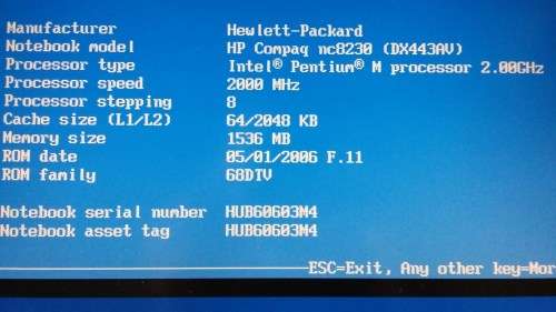 HP  laptop up for Grabs -  MODEL NX8220  -  ****LOW LOW SHIPPING *****