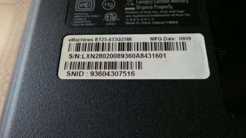 Acer Emachine E725  for Grabs  - ******LOW LOW SHIPPING *****