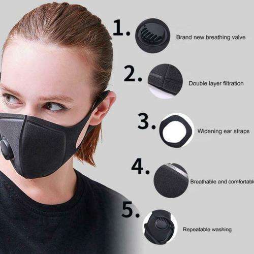 Face Mask - Reusable Sponge with 1 Breathing Valve