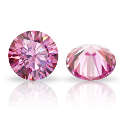 1CT Pink Color Loose Moissanite Stone Round Excellent Cut VVS1 with Certificate