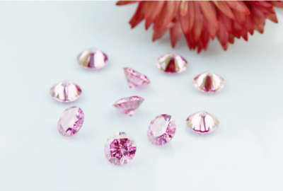 1CT Pink Color Loose Moissanite Stone Round Excellent Cut VVS1 with Certificate