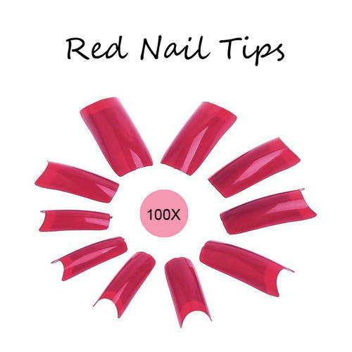 Nail Tips Red 100 Tips