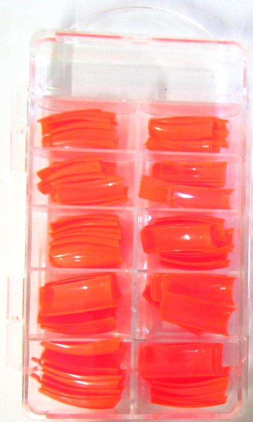 Nail Tips Fluorescent Orange 100 Tips