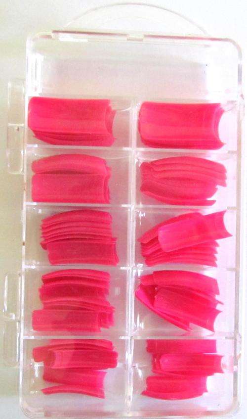 Nail Tips Fluorescent Pink 100 Tips